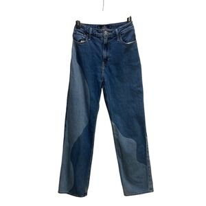 Hollister Jeans Womens 25x31 Two Tone Dad Ultra High Rise Y2K Stretch Retro Boho